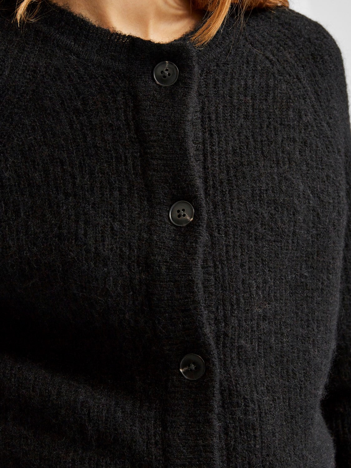 Lulu LS Knit Short Cardigan - Black