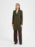 New Sasja Wool Coat - Ivy Green Melange