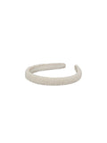 Solid Slim Beaded Hairbrace - Birch White