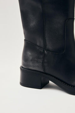 Sajan Leather Boots - Black