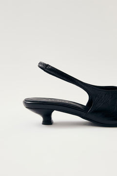Eros Leather Mules - Black