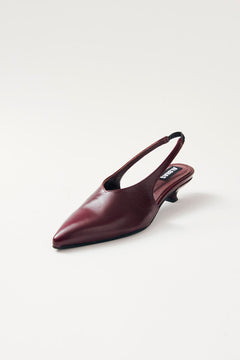 Eros Leather Mules - Burgundy
