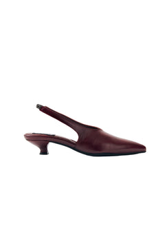 Eros Leather Mules - Burgundy