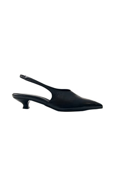 Eros Leather Mules - Black