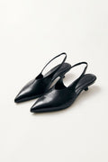 Eros Leather Mules - Black