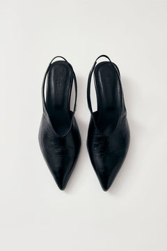Eros Leather Mules - Black