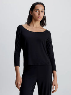 L/S Curve Neck - Black