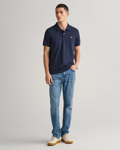 Regular Fit Shield Piqué Polo Shirt - Evening Blue