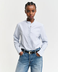 Reg Striped Frill Detail Shirt - Clear Sky