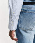 Reg Striped Frill Detail Shirt - Clear Sky
