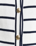 Ribbed Breton Cardigan - Cream