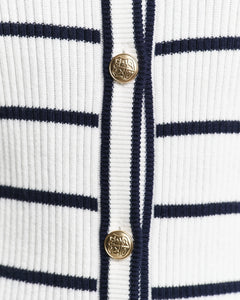 Ribbed Breton Cardigan - Cream