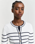 Ribbed Breton Cardigan - Cream