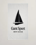 Sailing Print Beach Towel - White