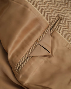 Slim Wool Blend Herringbone Blazer - Roasted Walnut