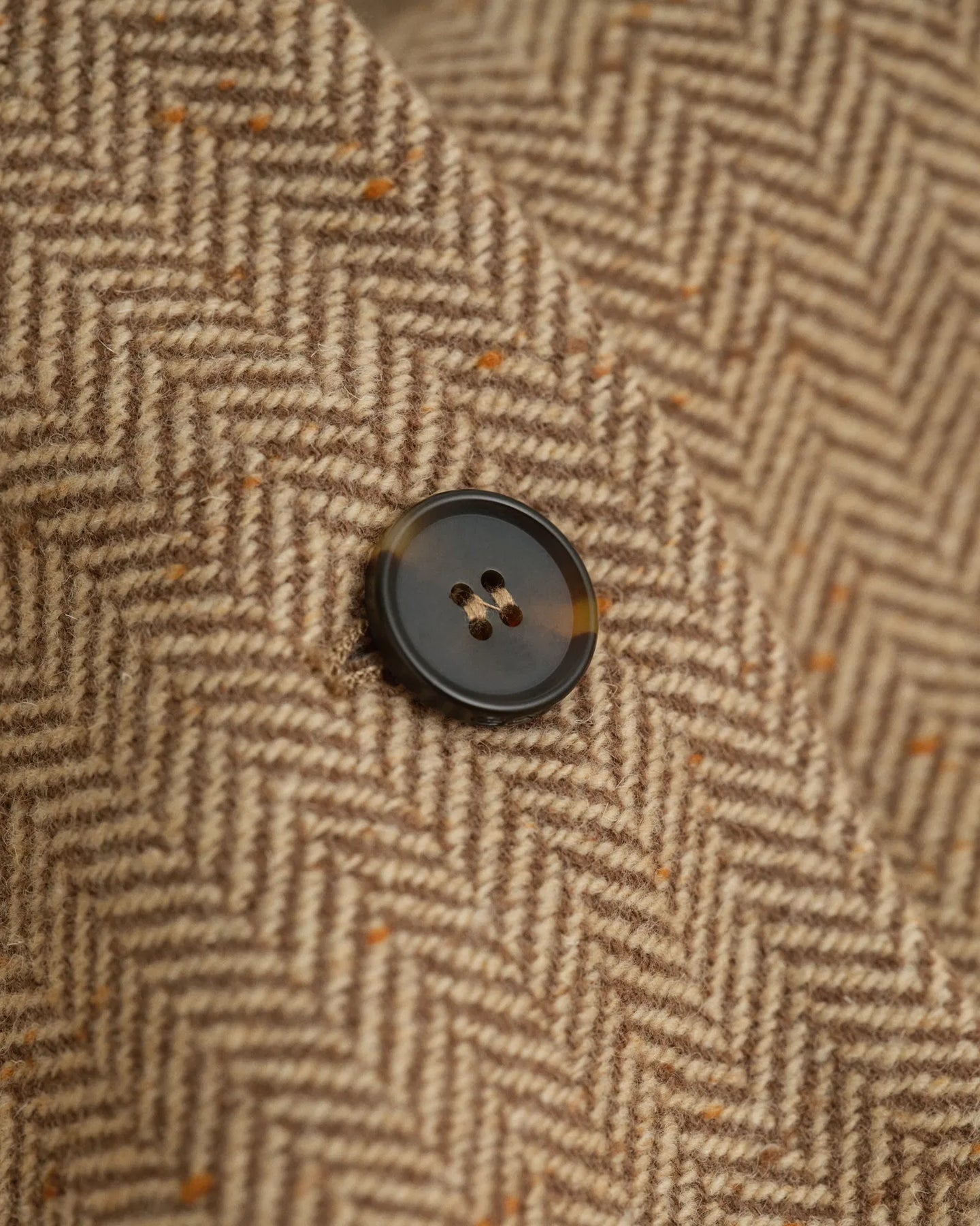 Slim Wool Blend Herringbone Blazer - Roasted Walnut