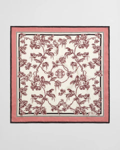 Tree Print Silk Scarf - Plum Wine