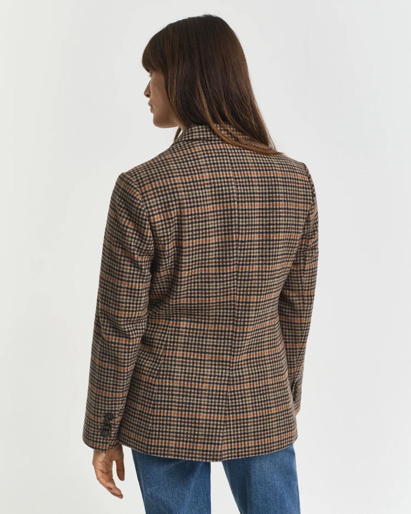 Reg Wool Houndstooth Blazer - Roasted Walnut