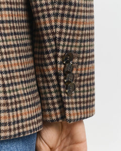 Reg Wool Houndstooth Blazer - Roasted Walnut