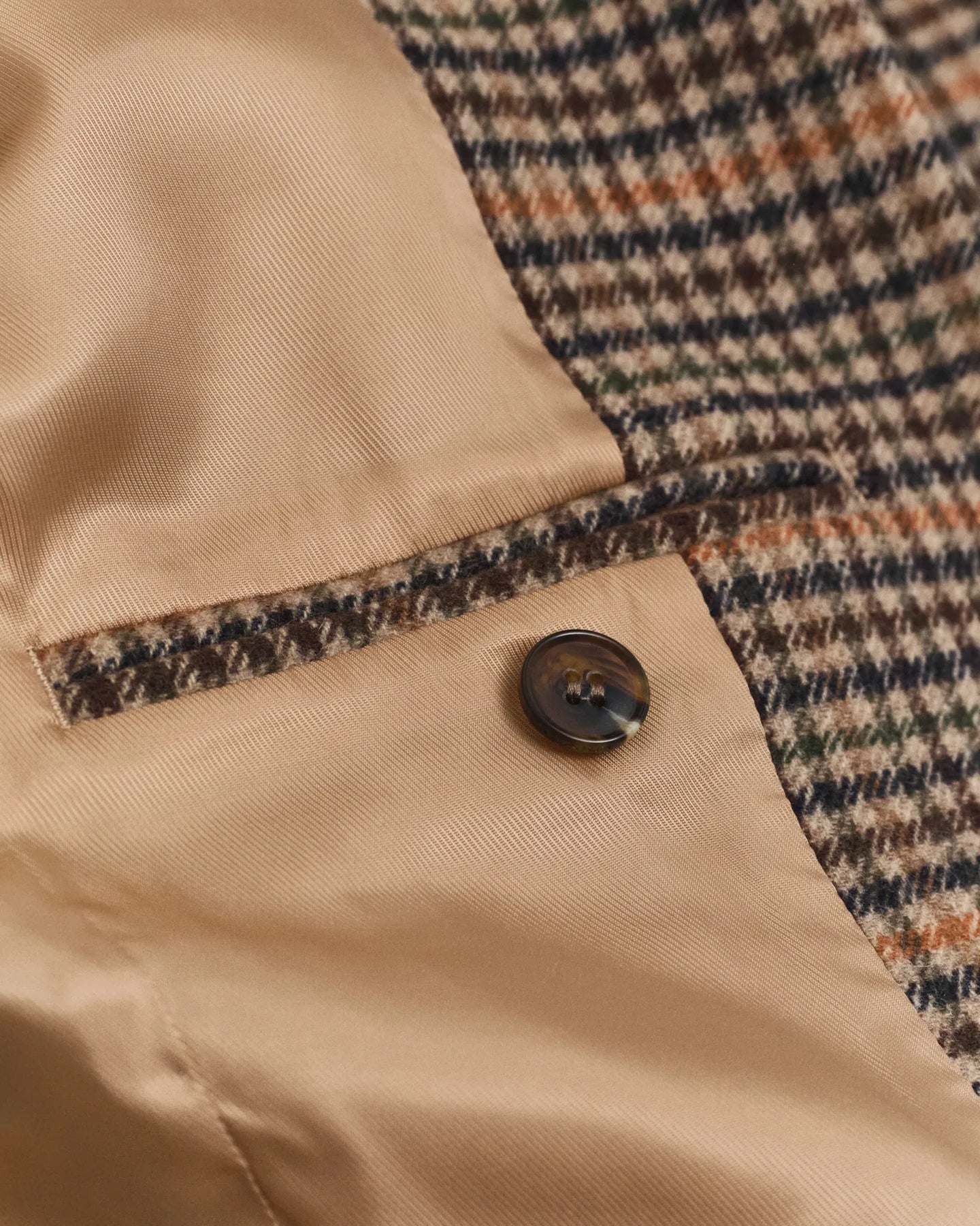 Reg Wool Houndstooth Blazer - Roasted Walnut