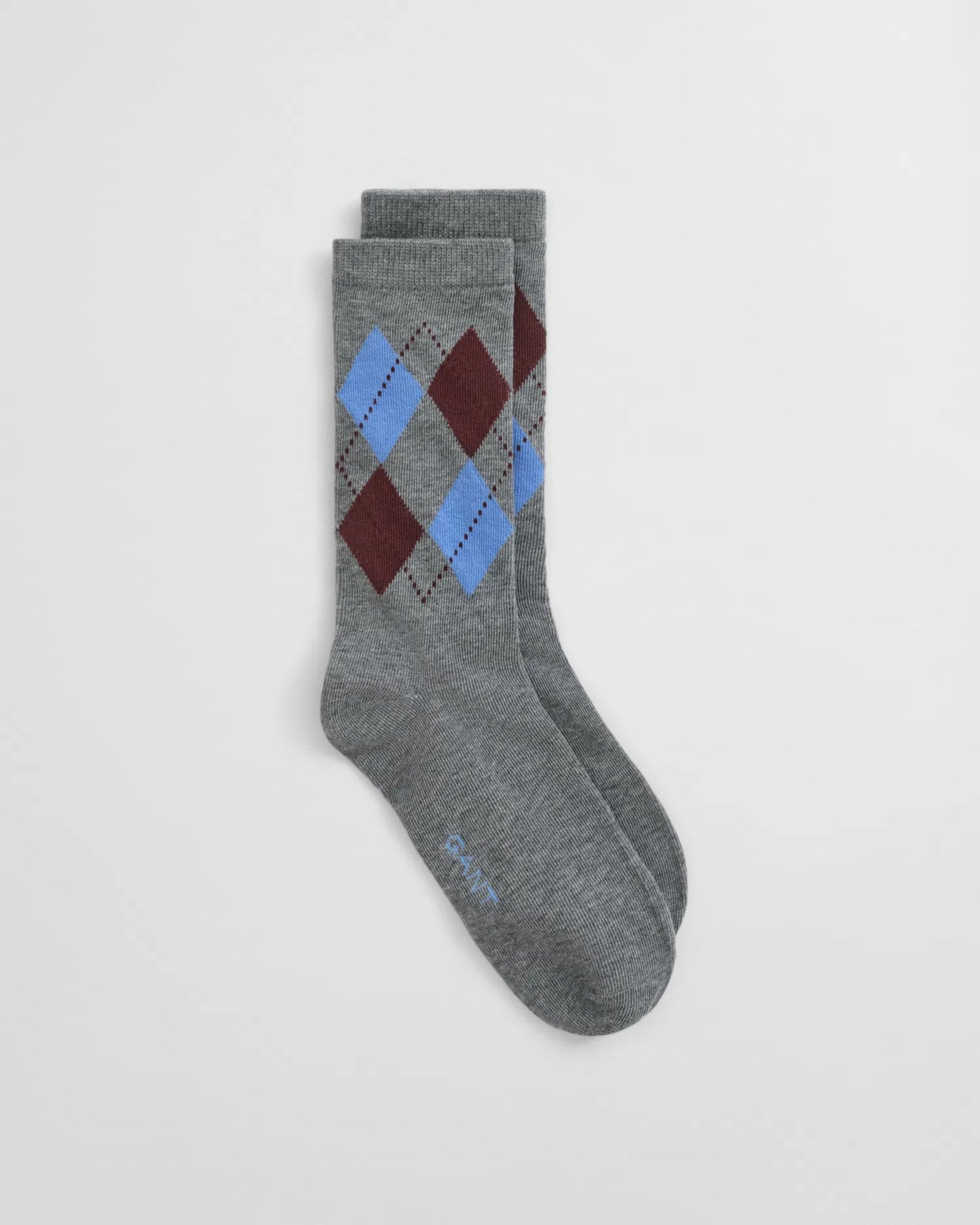 Argyle Check Socks - Charcoal Melange