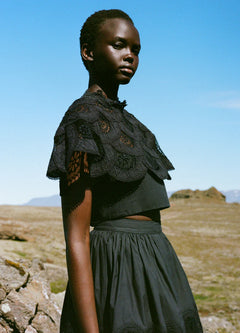 Drea Embroidery Top - Black