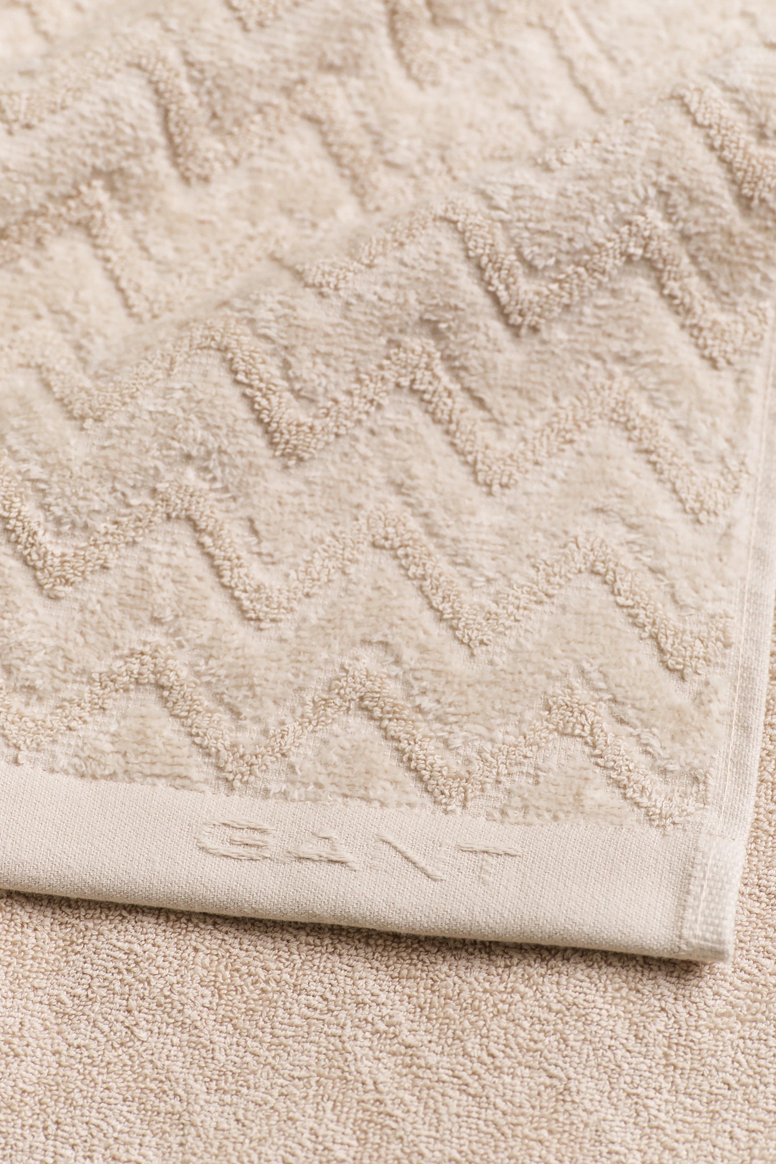 Jacquard Herringbone Towel 70X140 - Faded Beige