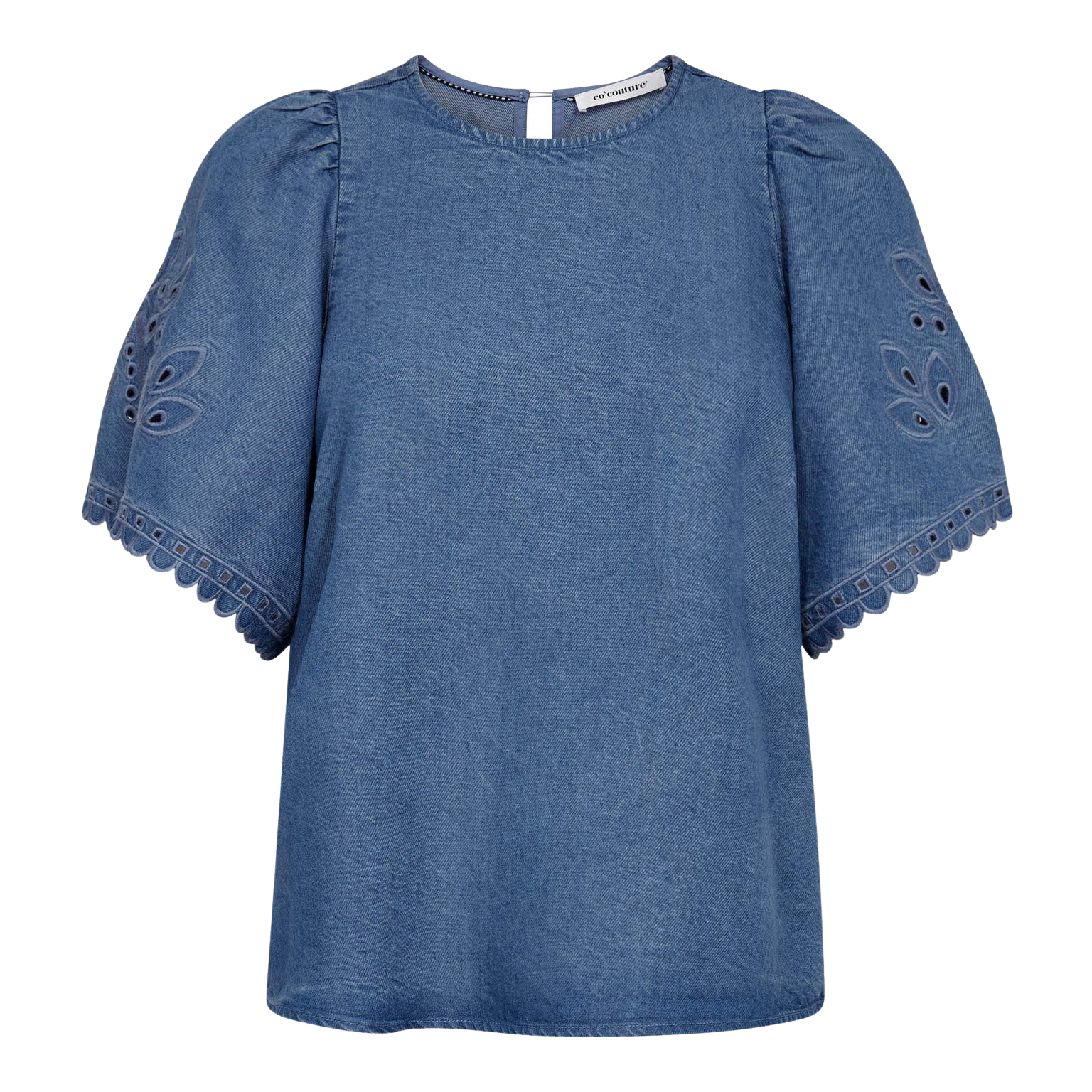 Tillycc Emb Ss Blouse - Denim Blue