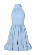 Fern Halterneck Ruffled Mini Dress - Sky