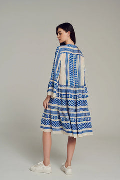 Ella Midi - Blue/Offwhite
