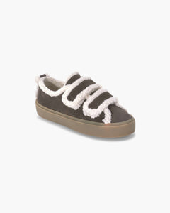 Shearling Low Velcro - Dark Brown
