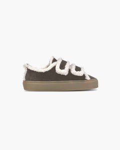 Shearling Low Velcro - Dark Brown