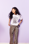 Print Denim Betzy Cropped - Leopard