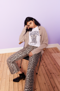 Print Denim Betzy Cropped - Leopard