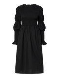 Yaschemma Ls Smock Midi Dress - Black