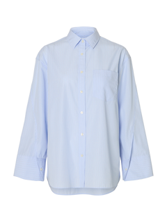 Dan LS Oversized Striped Cuf Shirt - Cashmere Blue Stripes