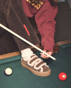 Shearling Low Velcro - Dark Brown