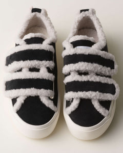 Shearling Low Velcro - Black