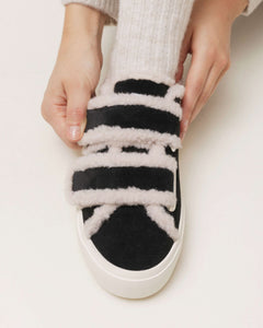 Shearling Low Velcro - Black