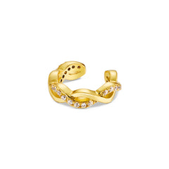Pave & Metal Twist Ear Cuff - Gold