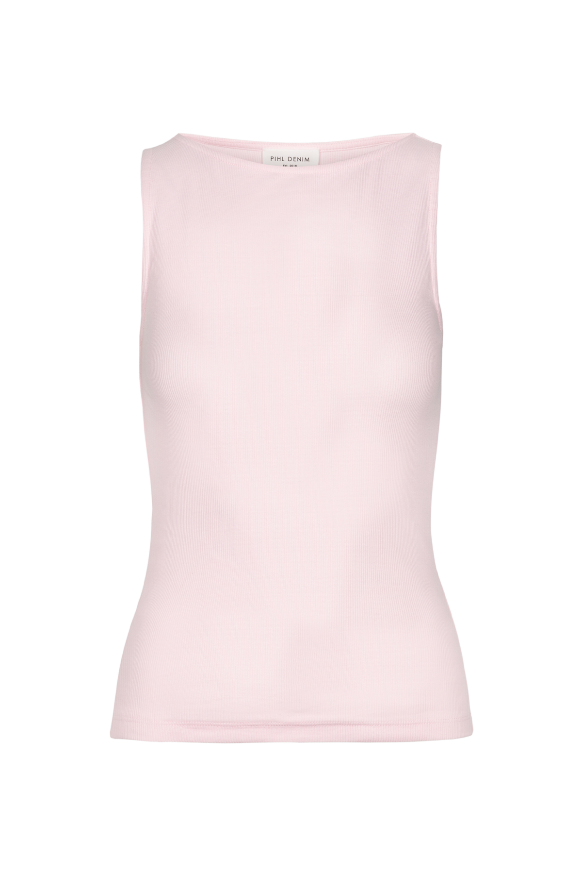 Peggy Rib Boatneck Top - Light Pink