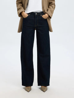Wide Bea-Kori Hw Jeans - Dark Blue Denim