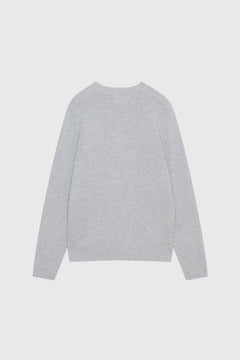 Tay Badge Lambswool Jumper - Grey Melange