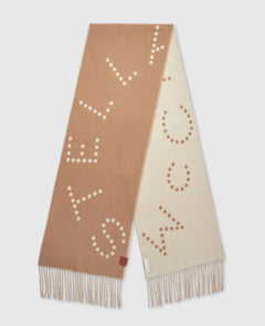 Moniker Print Logo Scarf - Camel/Natural