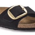 Madrid Big Buckle Nubuk Leather Narrow - Black
