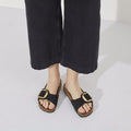 Madrid Big Buckle Nubuk Leather Narrow - Black