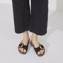 Madrid Big Buckle Nubuk Leather Narrow - Black