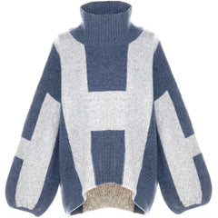 Isa Sweater - Blue With Grey Melange