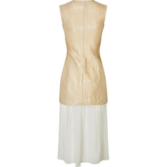 Waistcoat Tailored Midi Dress - Porcelain Cream