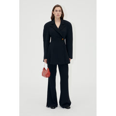 Voluminous Mini Coat Dress - Black